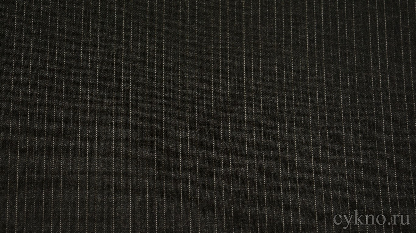 Шерсть Костюмная черная в белую полоску